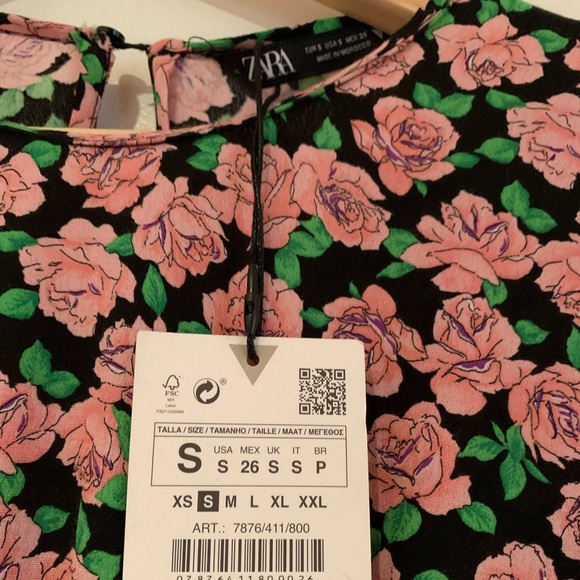 Zara black floral dress - Picture 3 of 3